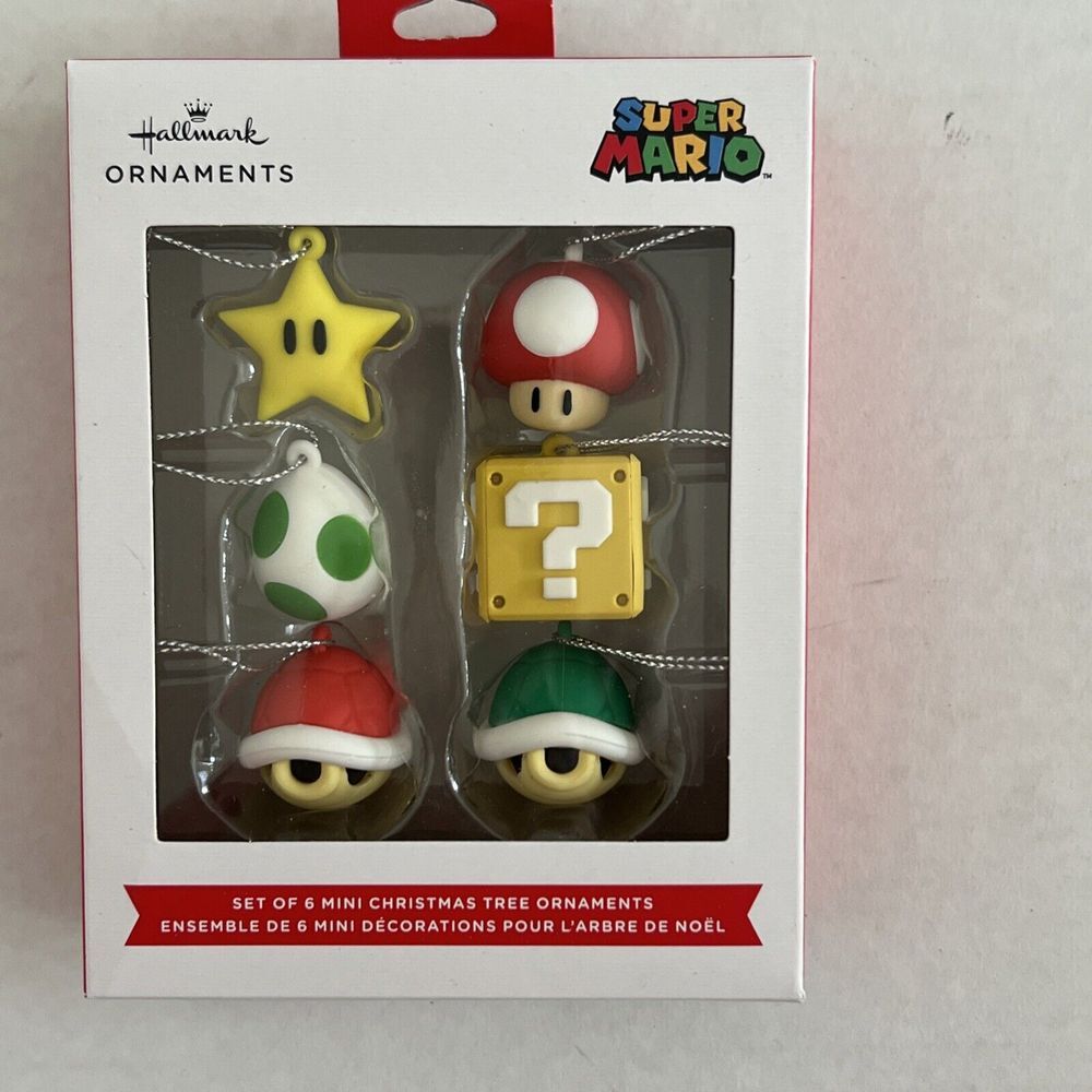 2024 HALLMARK NINTENDO SUPER MARIO SET OF 6 MINI CHRISTMAS‎ TREE ORNAMENTS BROS